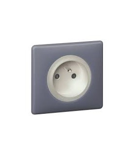 Prise 2P+T complète Celiane Schiste Poudré (gris)