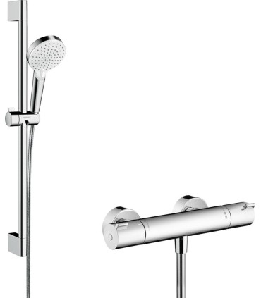 Combi douche VARIO CROMETTA barre 65 cm + Mitigeur Thermostatique