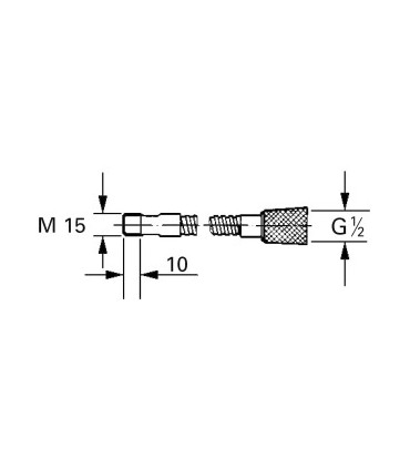 Flexible évier pour douchette extractible. Longueur 1500 mm