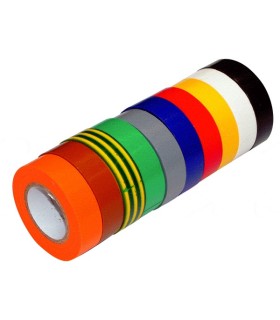 10 Rubans adhésifs PVC Isolants Panaché 10 couleurs