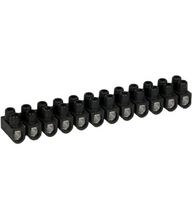 Barrette de Domino 10 mm² vis en acier Noir