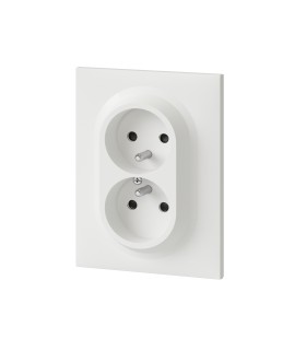 Double prise de courant 2P+Terre Monobloc Dooxie Blanc - Complet / Legrand