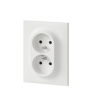 Double prise de courant 2P+Terre Monobloc Dooxie Blanc - Complet / Legrand