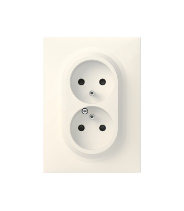 Double prise de courant 2P+Terre Monobloc Dooxie Blanc - Complet / Legrand