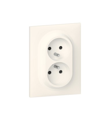 Double prise de courant 2P+Terre Monobloc Dooxie Blanc - Complet / Legrand