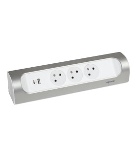 Multiprise d'angle 3 X 2P+T Surface + USB Type A + Type C