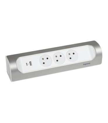 Multiprise d'angle 3 X 2P+T Surface + USB Type A + Type C