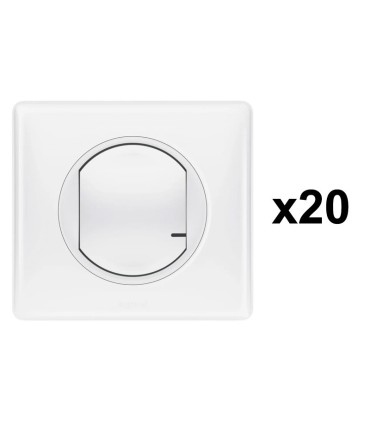 Lot de 20 interrupteurs connectés Céliane with Netatmo avec option variateur - blanc