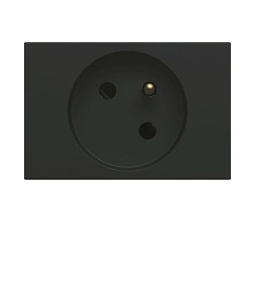 Prise goulotte Gallery 2P+T 16A noir