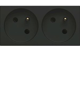 Prise goulotte double Gallery 2P+T 16A noir