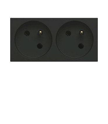 Prise goulotte double Gallery 2P+T 16A noir