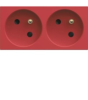 Prise spéciale goulotte double Gallery 2P+T 16A rouge