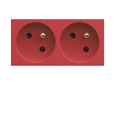 Prise spéciale goulotte double Gallery 2P+T 16A rouge