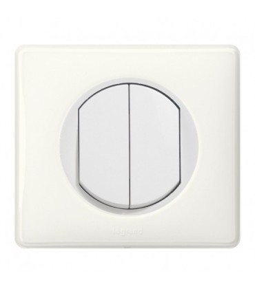 Poussoir Double complet Legrand Celiane Blanc Glossy Yesterday (doigt large)