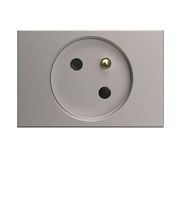 Prise spéciale goulotte Gallery 2P+T 16A titane