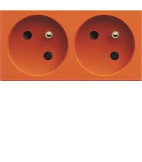 Prise spéciale goulotte double Gallery 2P+T 16A orange