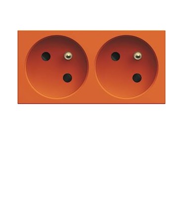 Prise spéciale goulotte double Gallery 2P+T 16A orange