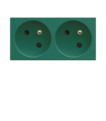 Prise spéciale goulotte double Gallery 2P+T 16A vert