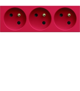 Prise spéciale goulotte triple Gallery 2P+T 16A rouge