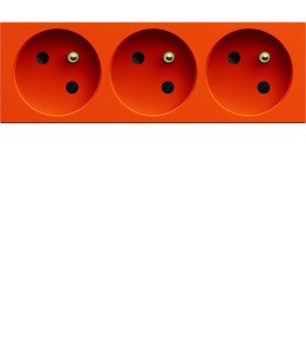 Prise spéciale goulotte triple Gallery 2P+T 16A orange