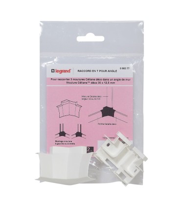 Raccord en T pour Angle pour moulure Céliane déco 30x12,5mm - blanc