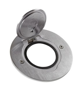 Receptacle prise de sol ronde - Inox brossé / Legrand