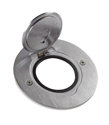 Receptacle prise de sol ronde - Inox brossé / Legrand