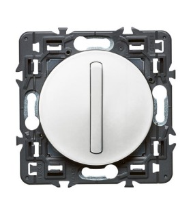 Interrupteur va-et-vient Céliane Soft doigt étroit 10 A Enjoliveur Blanc