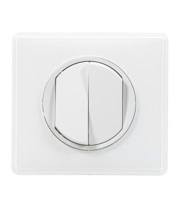 Double interrupteur ou va-et-vient Céliane Soft 10A complet blanc