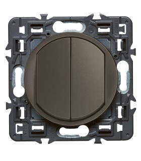 Double interrupteur va-et-vient Céliane Soft 10A enjoliveur Graphite