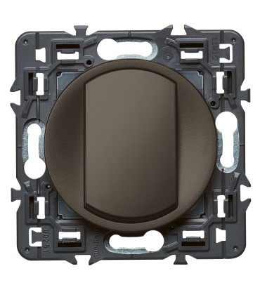 Interrupteur va-et-vient Céliane Soft 10 A avec support et enjoliveur Graphite