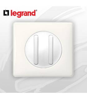 Poussoir Double doigts étroits complet Legrand Celiane Blanc Yesterday