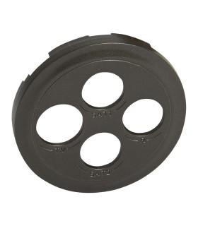 Enjoliveur TV-R-SAT-SAT 2 câbles Céliane - Finition graphite