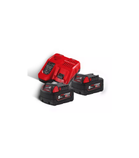 PACK 18V 2 Batteries Red Lihitum 18V 5Ah + chargeur rapide M12-18FC