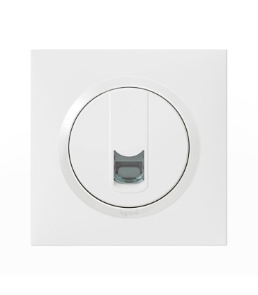 Prise blindée RJ45 cat 6 FTP Dooxie avec plaque carrée blanche