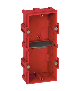 Boîte d'encastrement 2 postes pour maçonnerie Batibox profondeur 40 mm.