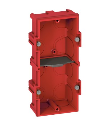 Boîte d'encastrement 2 postes pour maçonnerie Batibox profondeur 40 mm.