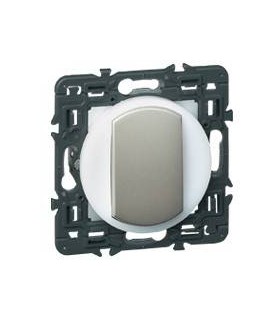 Interrupteur à couronne lumineuse Céliane enjoliveur Titane