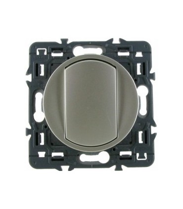 Lot de 4 interrupteur ou va-et-vient Céliane enjoliveur Titane