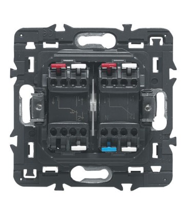 Poussoir + interrupteur va-et-vient Céliane enjoliveur Titane