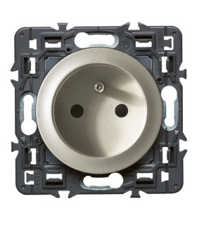 Prise 2 P+T Céliane enjoliveur TITANE