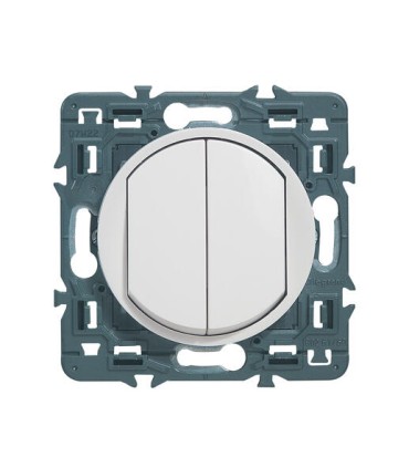 Poussoir + interrupteur va-et-vient Céliane enjoliveur BLANC