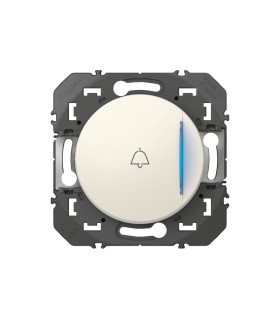 Poussoir Dooxie avec voyant lumineux et marquage sonnette blanc