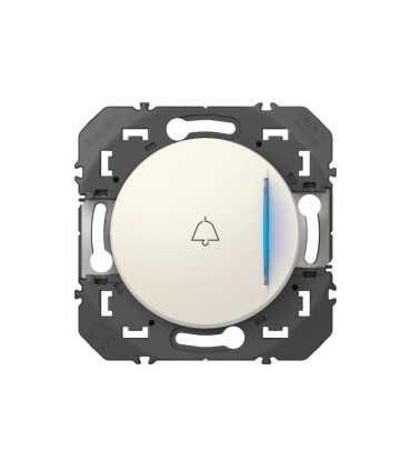 Poussoir Dooxie avec voyant lumineux et marquage sonnette blanc