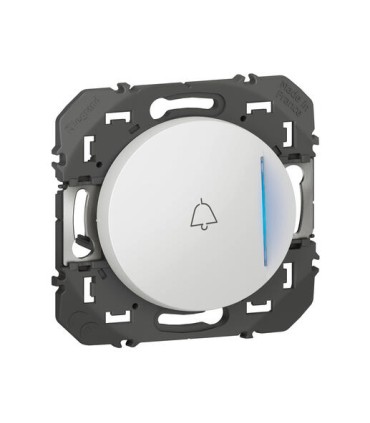 Poussoir Dooxie avec voyant lumineux et marquage sonnette blanc