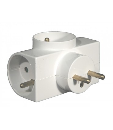 Multiprise 2P+T 16A 3 Sorties Latérales