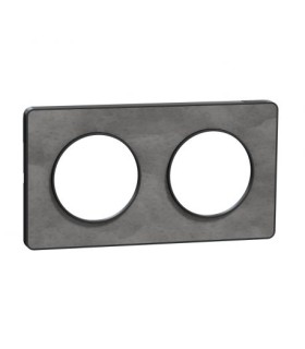 Plaque Odace Touch, Ardoise liseré Anthracite 2 postes horiz/vert. entraxe 71mm