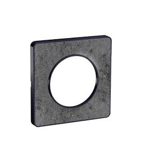 Plaque Odace Touch, Pierre Galet avec liseré Anthracite 1 poste