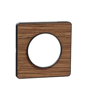 Plaque Odace Touch, Bois Zebrano avec liseré Anthracite 1 poste