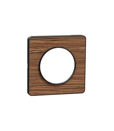 Plaque Odace Touch, Bois Zebrano avec liseré Anthracite 1 poste